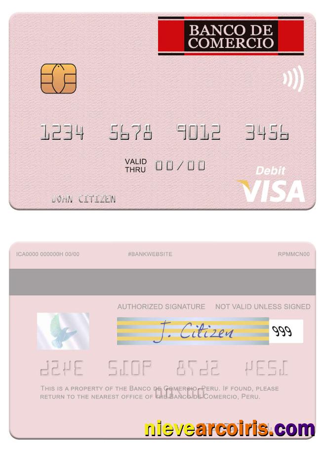 Peru Banco de Comercio visa debit card